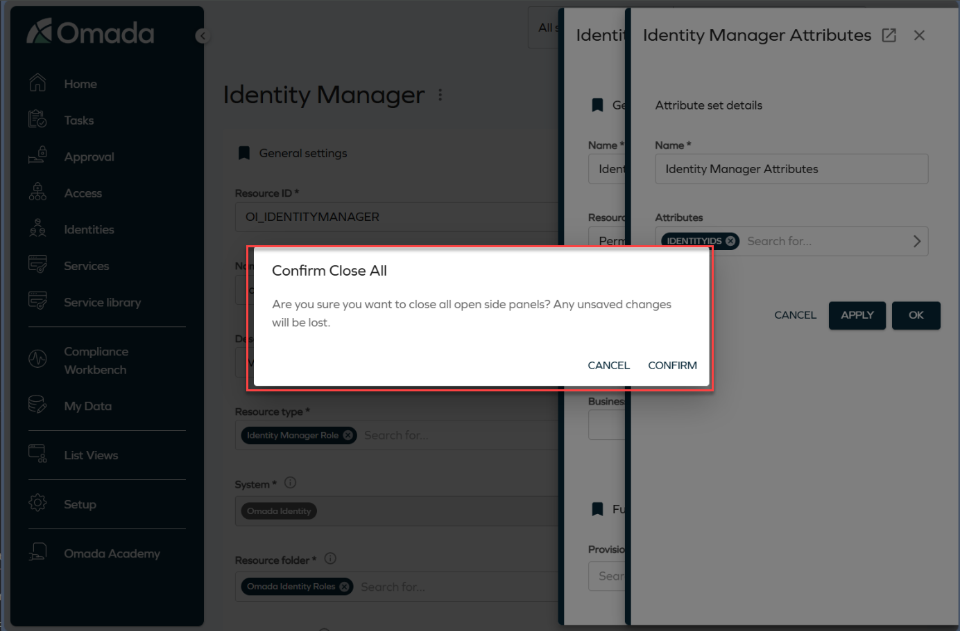 Confirm close all message.